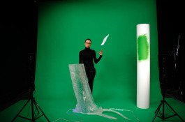 green screen flying paper