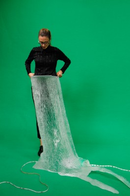 fitting on green screen and glass tree